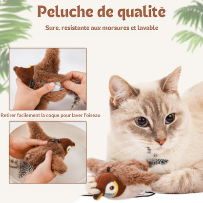 CHIPPY™ — Pájaro interactivo con alas batientes para gatos