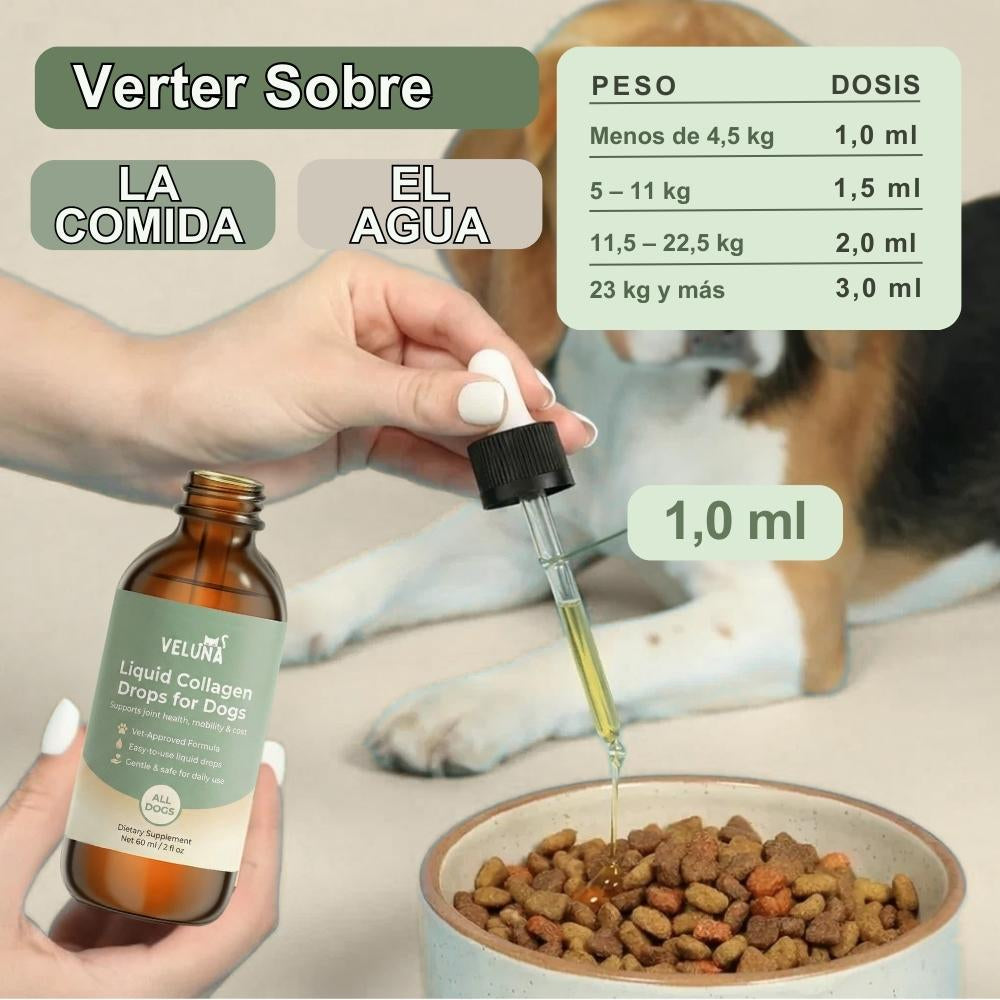 Colágeno Líquido Premium Veluna para Perros