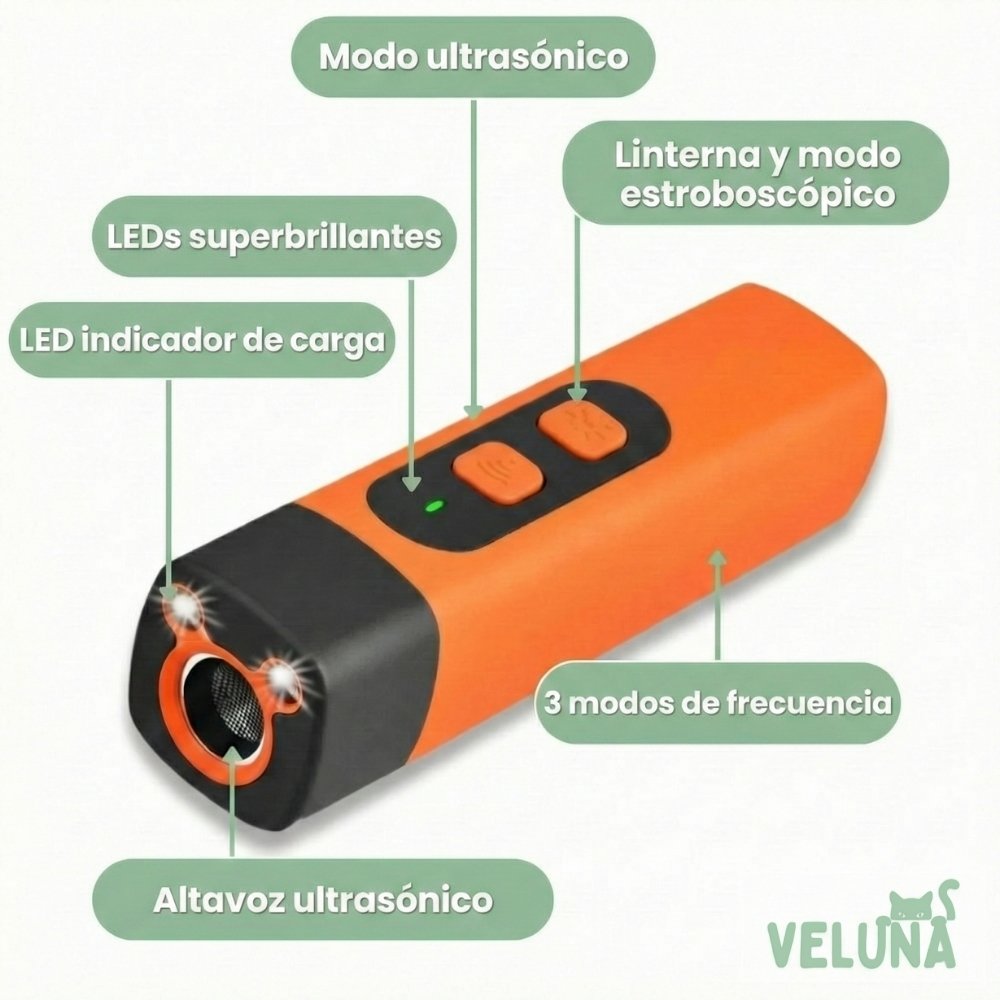 CalmPro – Entrenador ultrasónico para perros – Detén los ladridos excesivos de forma segura