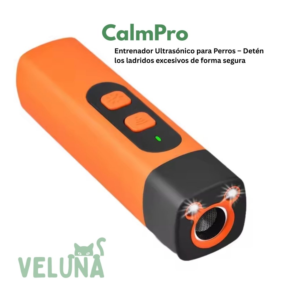 CalmPro – Entrenador ultrasónico para perros – Detén los ladridos excesivos de forma segura
