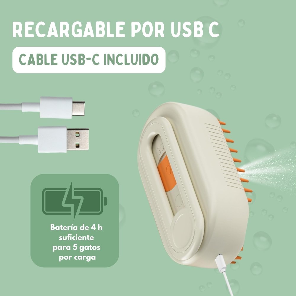 Cepillo de Vapor Multifuncional 4 en 1 para gatos