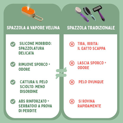 Spazzola a Vapore Multifunzione 4 in 1 per Gatti