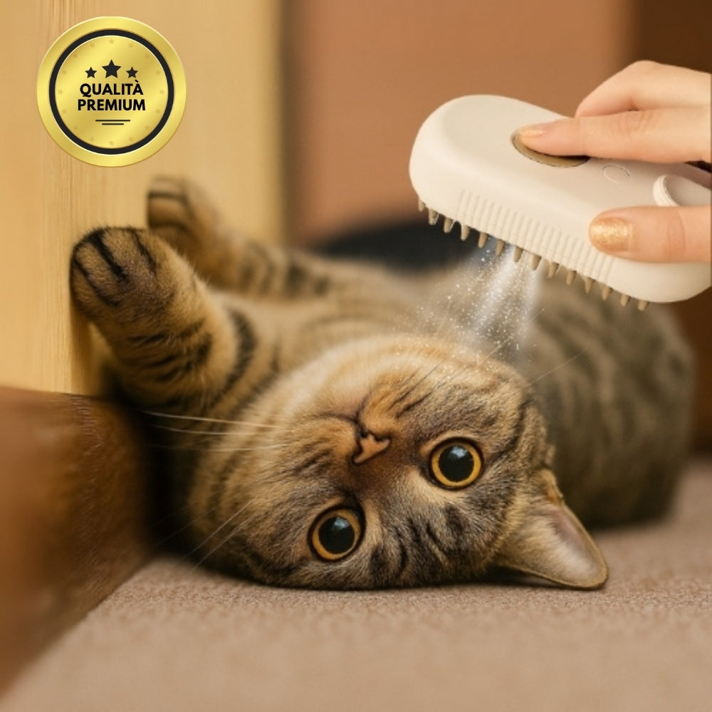 Spazzola a Vapore Multifunzione 4 in 1 per Gatti
